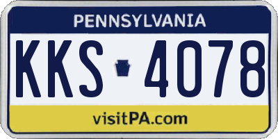 PA license plate KKS4078