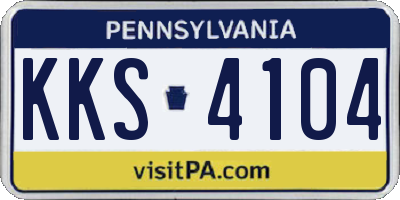 PA license plate KKS4104
