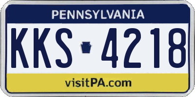 PA license plate KKS4218