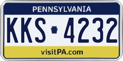 PA license plate KKS4232