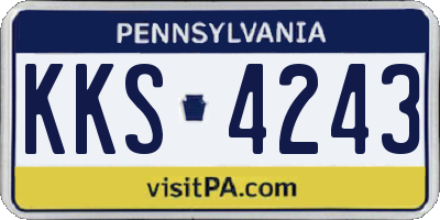 PA license plate KKS4243