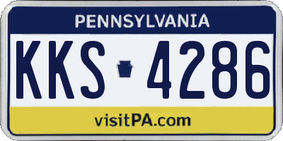 PA license plate KKS4286