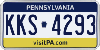 PA license plate KKS4293