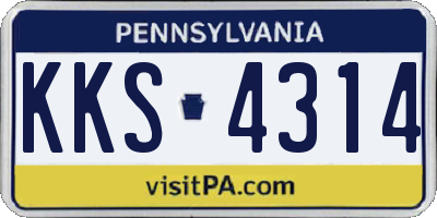 PA license plate KKS4314