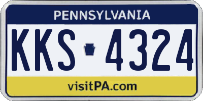 PA license plate KKS4324
