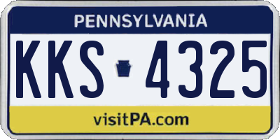 PA license plate KKS4325