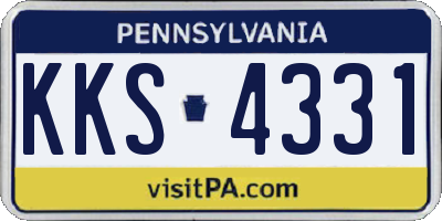 PA license plate KKS4331