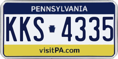 PA license plate KKS4335