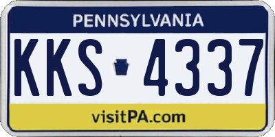 PA license plate KKS4337