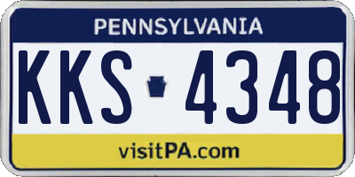 PA license plate KKS4348