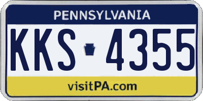PA license plate KKS4355