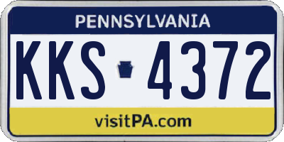 PA license plate KKS4372