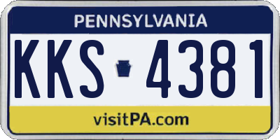 PA license plate KKS4381