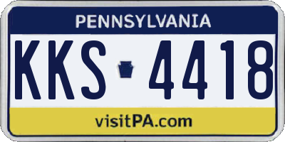 PA license plate KKS4418
