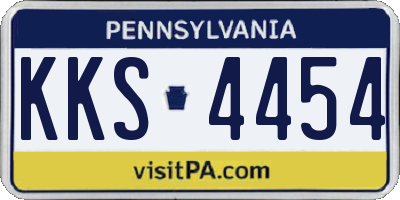 PA license plate KKS4454