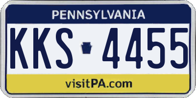 PA license plate KKS4455