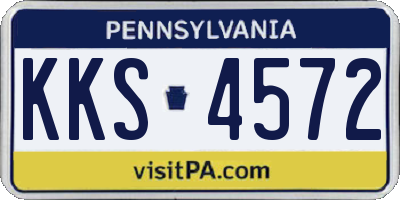PA license plate KKS4572
