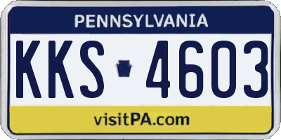PA license plate KKS4603