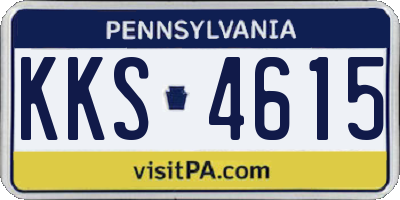 PA license plate KKS4615