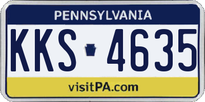 PA license plate KKS4635