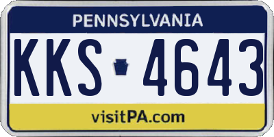 PA license plate KKS4643