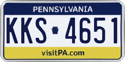 PA license plate KKS4651