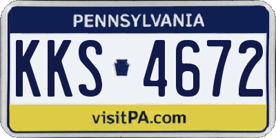 PA license plate KKS4672