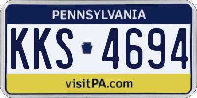 PA license plate KKS4694