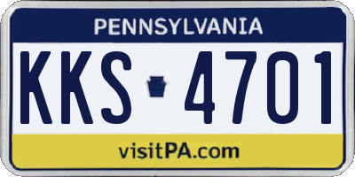 PA license plate KKS4701