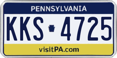 PA license plate KKS4725