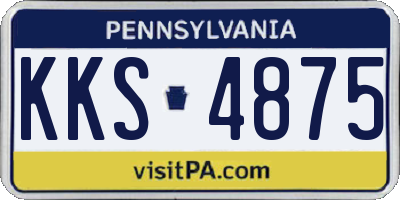PA license plate KKS4875