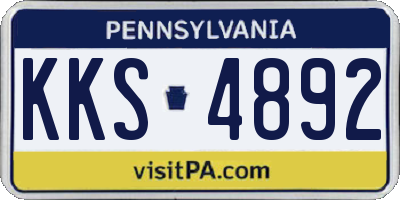 PA license plate KKS4892
