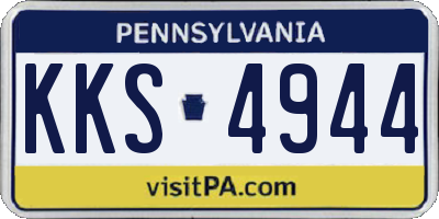 PA license plate KKS4944