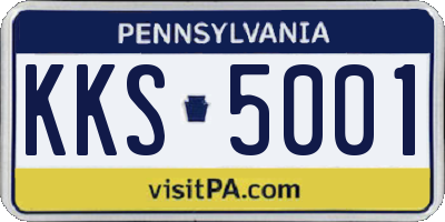 PA license plate KKS5001