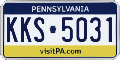 PA license plate KKS5031