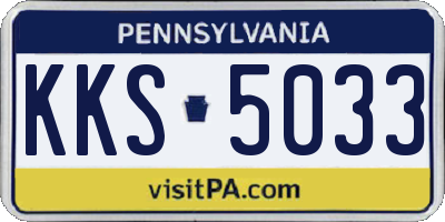 PA license plate KKS5033