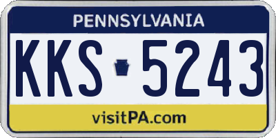PA license plate KKS5243
