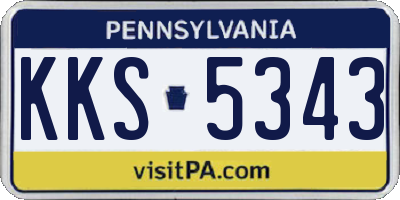 PA license plate KKS5343