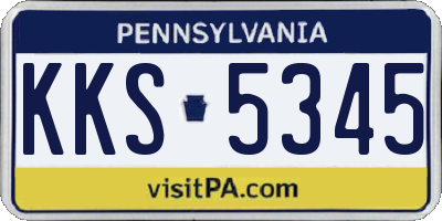 PA license plate KKS5345