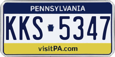 PA license plate KKS5347