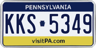 PA license plate KKS5349