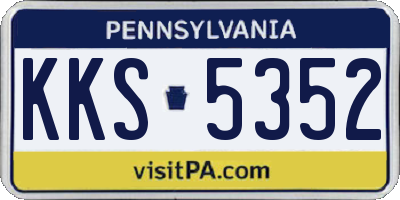 PA license plate KKS5352