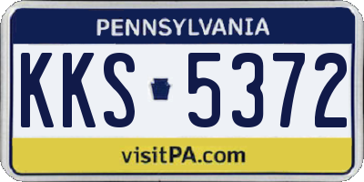 PA license plate KKS5372