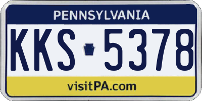 PA license plate KKS5378