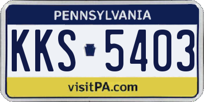 PA license plate KKS5403
