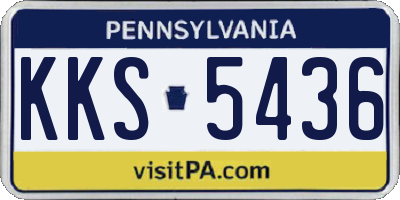 PA license plate KKS5436