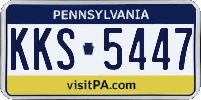 PA license plate KKS5447