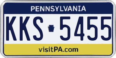 PA license plate KKS5455