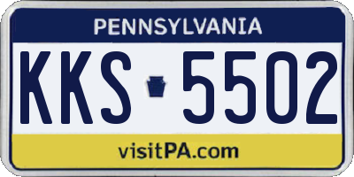 PA license plate KKS5502
