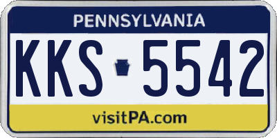 PA license plate KKS5542